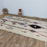MyTindy Vintage Moroccan Rug - Azilal Colorful Rug 4x8ft - Soft Wool Rug, view 6