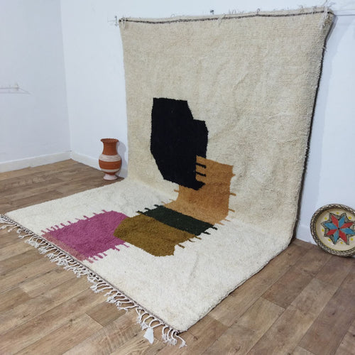 MyTindy Soft Moroccan Tan Rug, Rug For Living Room, Beni Ourain Rug, Wool Rug 7x10 Ft Rug, Boho Area Rug -beniourain Rug. Berber Rug 7x10ft