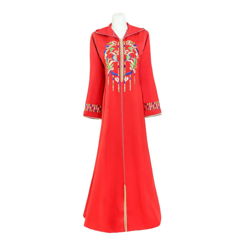 MyTindy Strawberry Red Moroccan Jellaba for Girls Kids