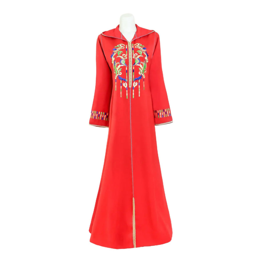 MyTindy Strawberry Red Moroccan Jellaba for Girls Kids