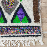 MyTindy Stunning Brown Moroccan Rug - Unique Multicolor Wool Carpet - Colorful Green Area Rug 3x5ft, view 6