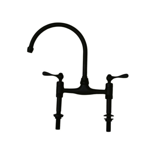 MyTindy Antique Matte Black Bridge Kitchen Faucet Made Of Solid Brass