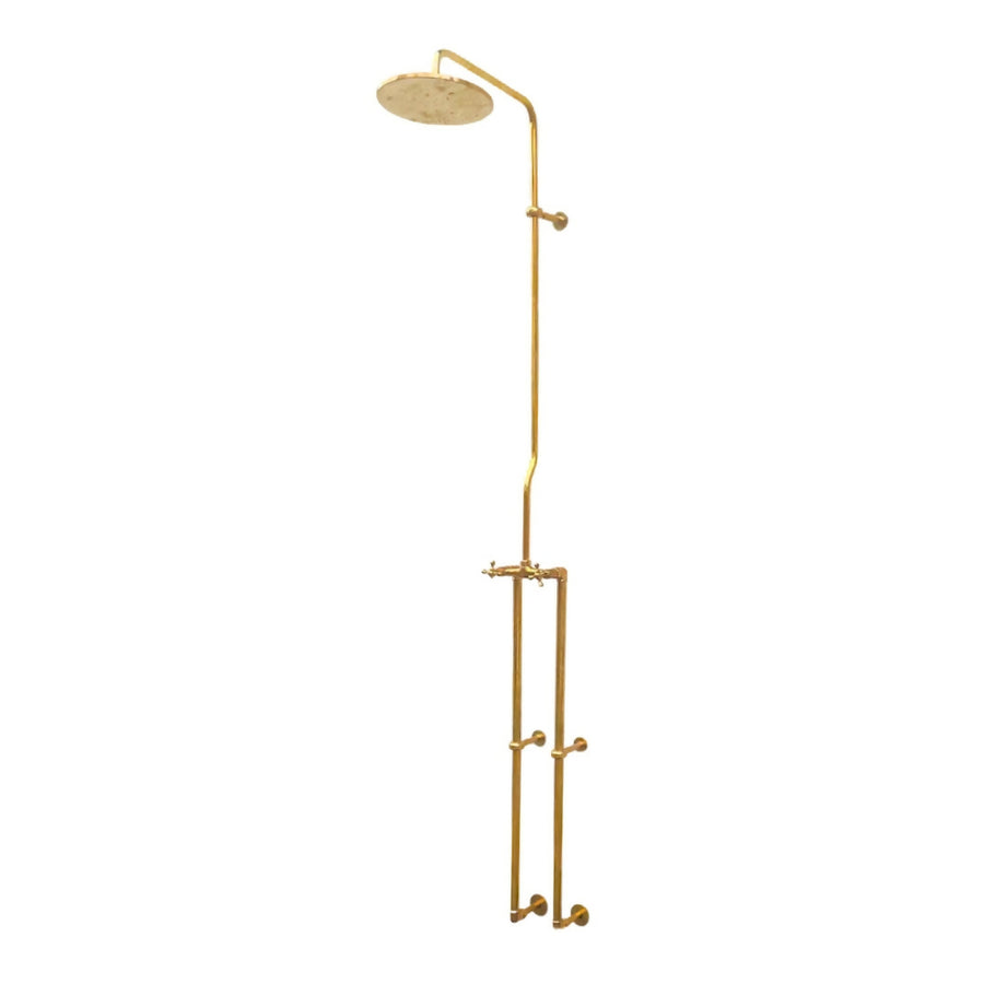 MyTindy Exposed Unlacquered Brass Outdoor Shower System