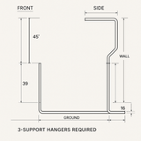MyTindy Exposed Unlacquered Brass Outdoor Shower System, view 3