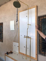 MyTindy Exposed Unlacquered Brass Outdoor Shower System, view 4