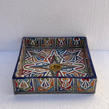 MyTindy Hand-Painted Moroccan Ceramic Bathroom Sink – Square Geometric Star Washbasin in Vibrant Colors, view 2