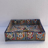 MyTindy Hand-Painted Moroccan Ceramic Bathroom Sink – Square Geometric Star Washbasin in Vibrant Colors, view 4