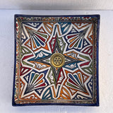 MyTindy Hand-Painted Moroccan Ceramic Bathroom Sink – Square Geometric Star Washbasin in Vibrant Colors, view 5