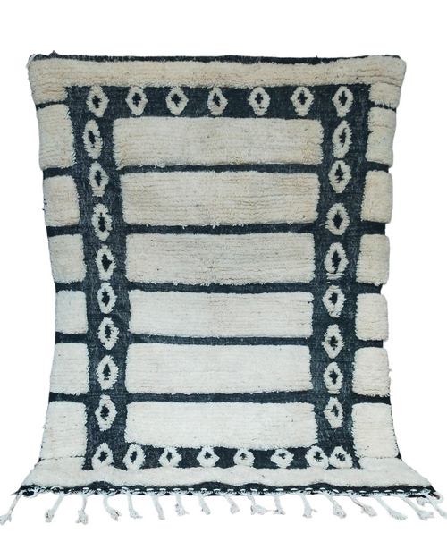 MyTindy Handmade Berber Carpet - Black and White