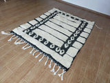 MyTindy Handmade Berber Carpet - Black and White, view 2