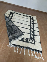 MyTindy Handmade Berber Carpet - Black and White, view 6
