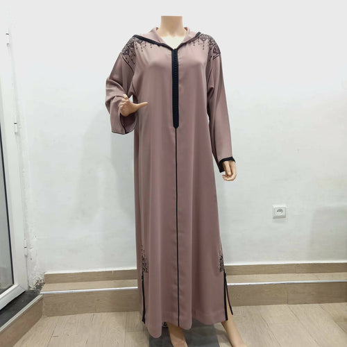 MyTindy Taupe & Black Moroccan Djellaba