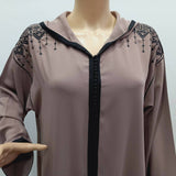 MyTindy Taupe & Black Moroccan Djellaba, view 2