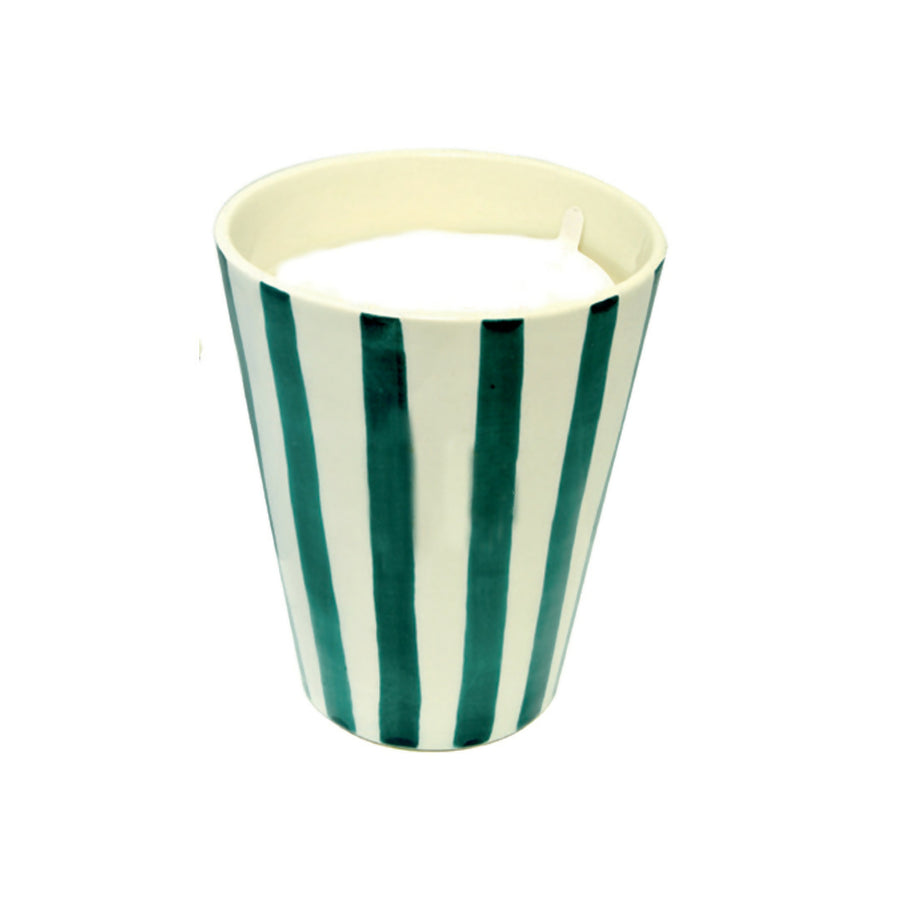MyTindy Stripe Ceramic Moroccan Candle - Conic Shape