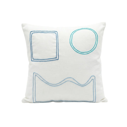 MyTindy The Shapes of Blue - Abstract Moroccan Decorative Cushion