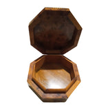 MyTindy Thuja Small Wooden Jewelry Box With Ornaments Natural, view 2