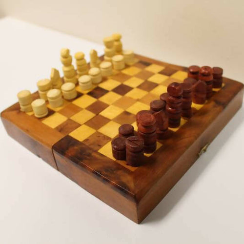 MyTindy Thuya Moroccan Chess Board Wood