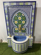 MyTindy Tiered water Mosaic Fountain for Outdoor and Indoor, Mid Century Fountain water inside, Moroccan Mosaic Fountain, view 2