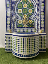 MyTindy Tiered water Mosaic Fountain for Outdoor and Indoor, Mid Century Fountain water inside, Moroccan Mosaic Fountain, view 3