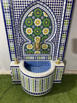 MyTindy Tiered water Mosaic Fountain for Outdoor and Indoor, Mid Century Fountain water inside, Moroccan Mosaic Fountain, view 6