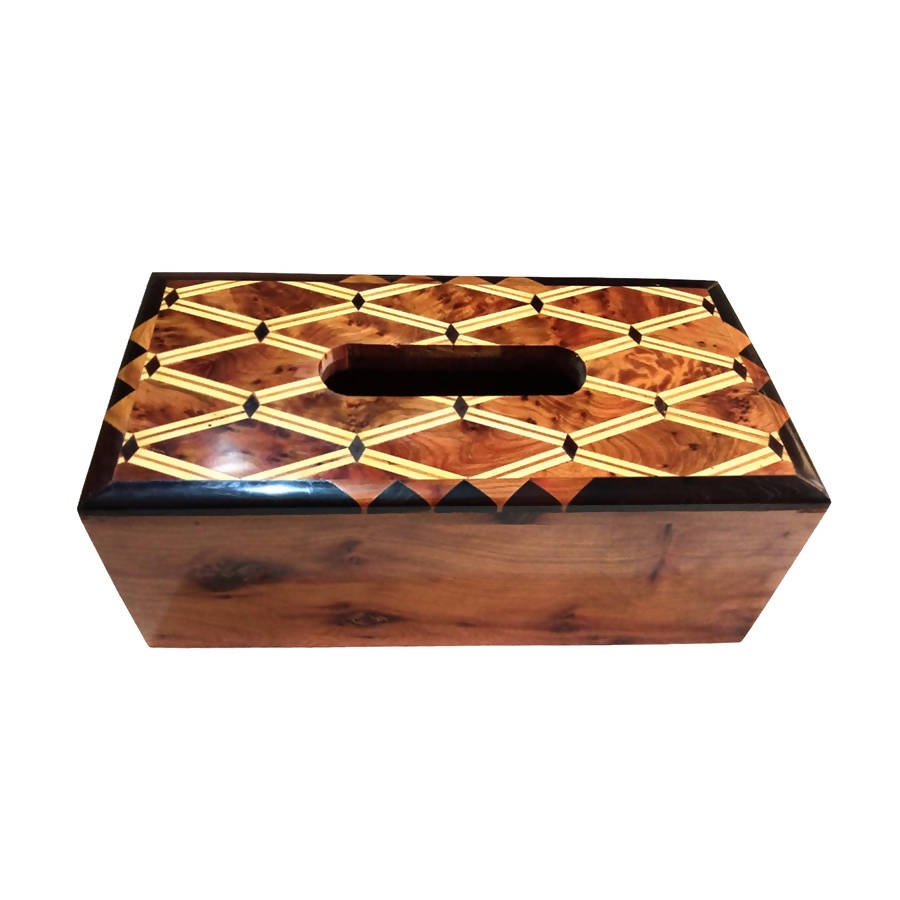 MyTindy Tissue box made of Thuja and embossed with lemon wood