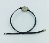 MyTindy Tiznit - Silver Coin Bracelet with Black Cord, view 5