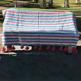MyTindy Tomatish Moroccan Blanket With Pompoms, view 3