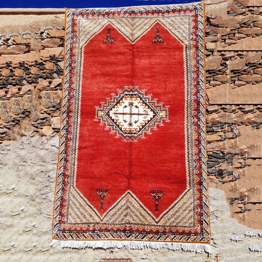MyTindy Traditional Red Moroccan Rug