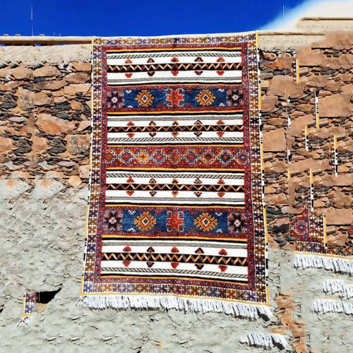 MyTindy Tribal Frame Kilim Moroccan Rug