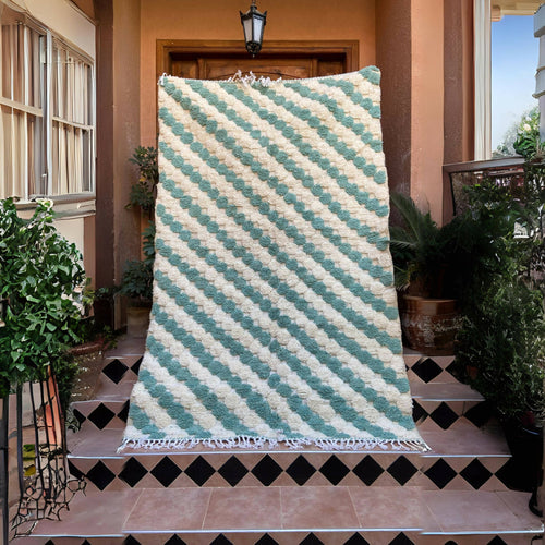 MyTindy Turquoise Green Beni Ourain Checkers Rug