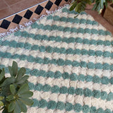MyTindy Turquoise Green Beni Ourain Checkers Rug, view 2