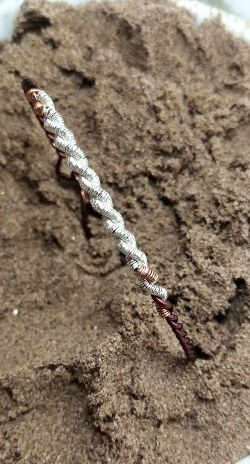 MyTindy Twisted "Together" Copper Bracelet Fil d'argent Edition