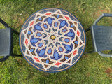 MyTindy Unique Mosaic Table for Outdoor & Indoor mandala design 100% handcrafted, large luxury Round table made from green tiles, view 3