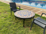MyTindy Unique Mosaic Table for Outdoor & Indoor mandala design 100% handcrafted, large luxury Round table made from green tiles, view 5