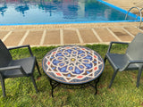 MyTindy Unique Mosaic Table for Outdoor & Indoor mandala design 100% handcrafted, large luxury Round table made from green tiles, view 6