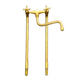 MyTindy Unlacquered Brass Kitchen Faucet With Flat Cross Handles, view 3