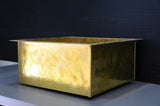 MyTindy Unlacquered Brass Undermount Moroccan Hammered Sink, Artisan Handmade Brass Basin, Custom Kitchen Counter Square Sink, Multiple Sizes Available, view 4