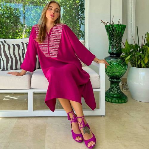 MyTindy V Neck Fischia Caftan