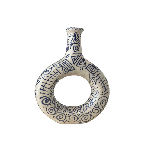 MyTindy Blue and white Atrar vase (unique piece)