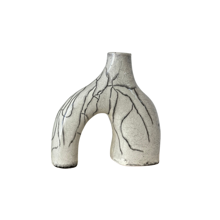 MyTindy Azul crackle gray vase