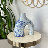 MyTindy Azul sky blue crackle vase, view 2