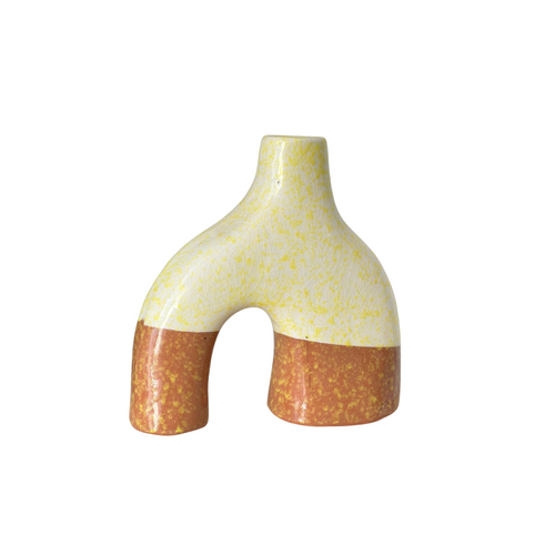 MyTindy Yellow and brown Azul vase