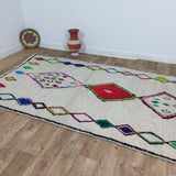 MyTindy Vintage Moroccan Rug - Unique Multicolor Wool Carpet - Colorful Carpet 5x8ft, view 5