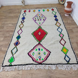 MyTindy Vintage Moroccan Rug - Unique Multicolor Wool Carpet - Colorful Carpet 5x8ft, view 6