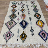 MyTindy Authentic Colorful Rug - Moroccan Wool Azilal Rug 4x7 Ft, view 4