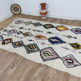 MyTindy Authentic Colorful Rug - Moroccan Wool Azilal Rug 4x7 Ft, view 5