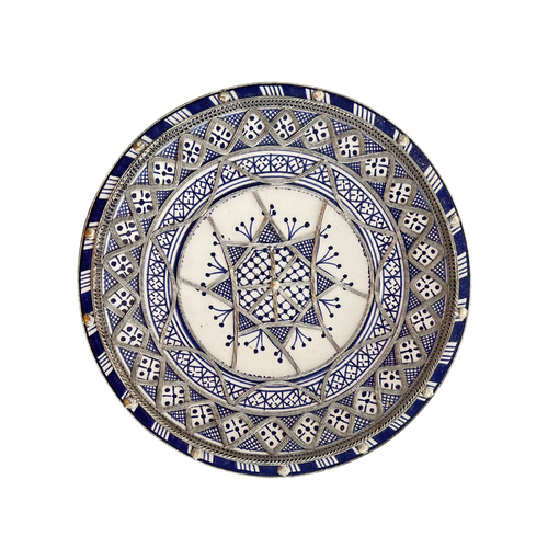 MyTindy Vintage Moroccan Plate Blue