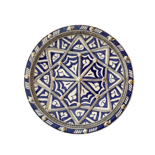 MyTindy Vintage Moroccan plate with metal