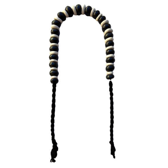 MyTindy Wall Pendant - Black and White Wood Beads