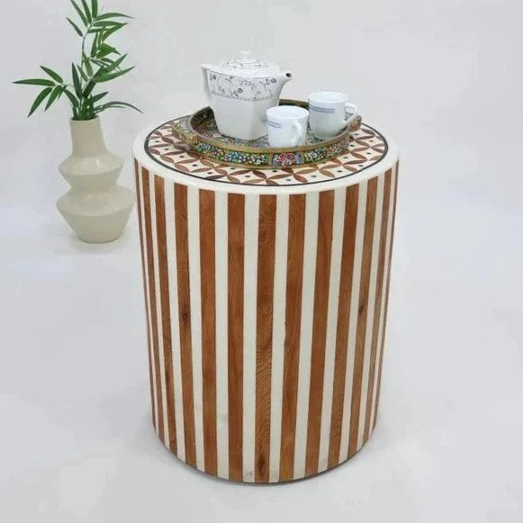 MyTindy Walnut Wood Side/Coffee Table